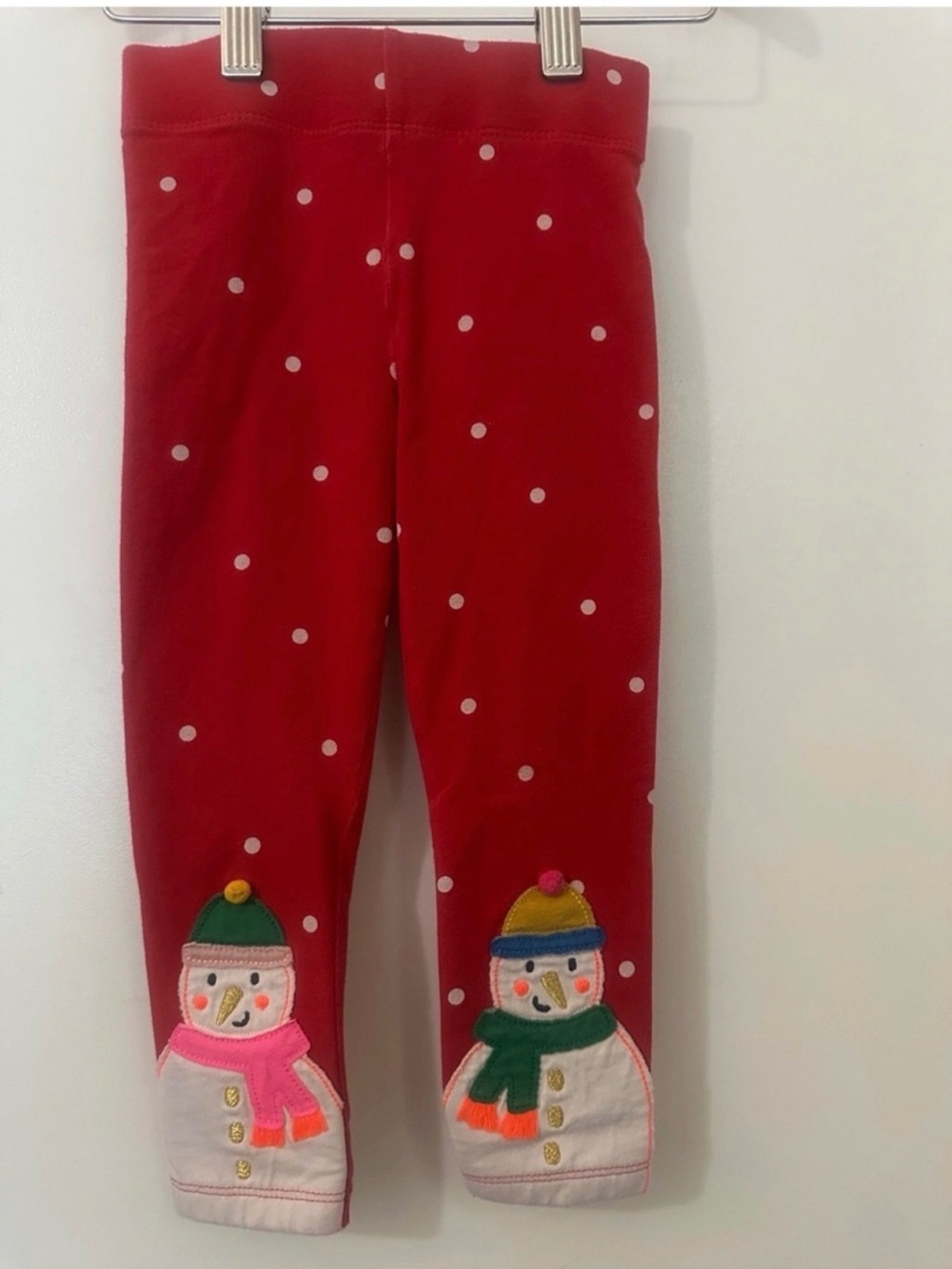 Mini Boden Girls 2-3Y Snowman Appliqué Christmas Leggings 98cm